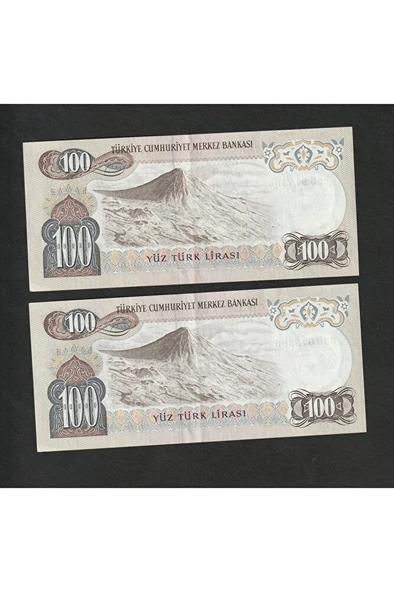 Escoines Koleksiyon 3996368f815693c98a 6. Emisyon 2li 100 Türk-Lirası ça/çil H89 serisi kağıt para - 2