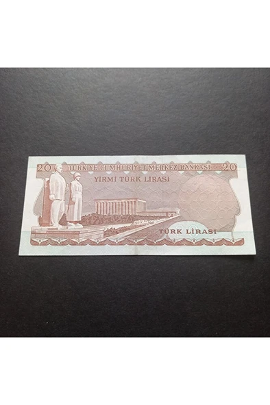 Escoines Koleksiyon 3996368f6c22913585 6.Emisyon 20Türk-Lirası ÇÇT güzel Numara eski kağıt para - Resim 3