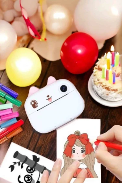 Çocuklar için Fotoğraf Makinesi Anlık Baskı Makinesi HD Görüntü Kalitesi - 3