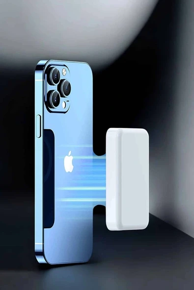 5000 Mah İOS Uyumlu Magsafe Kablosuz Şarj Hızlı Şarj Desteği - 2