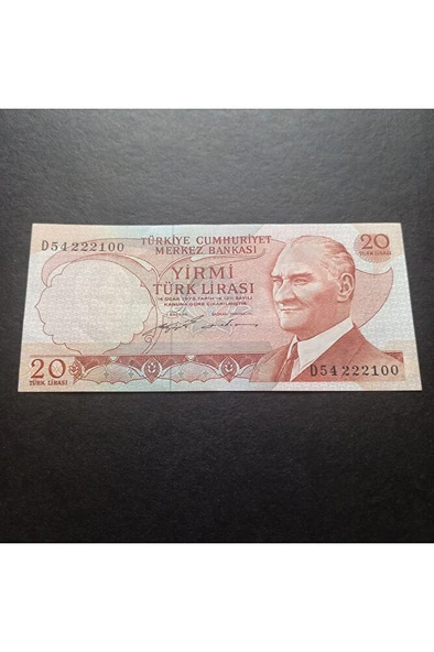 Escoines Koleksiyon 3996368f6c22913585 6.Emisyon 20Türk-Lirası ÇÇT güzel Numara eski kağıt para ürün görseli 1