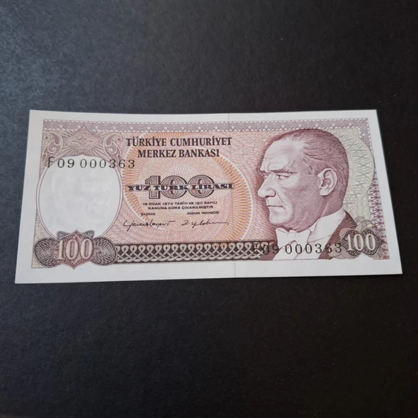 Escoines Koleksiyon 3996368f6c0bb2e764 F09 000363 7.Emisyon 100Lira ÇİL kağıt para ürün görseli 1