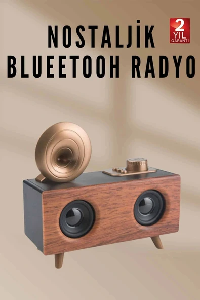 Nostaljik Radyo Bluetooth Bağlantılı Şarjlı Yüksek Ses Kaliteli - 1