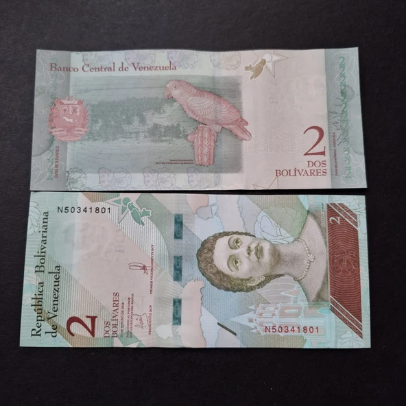 Escoines Koleksiyon 3996368f6b863e7679 2018 Venezuela 2 Bolivar ÇİL kağıt para ürün görseli 1