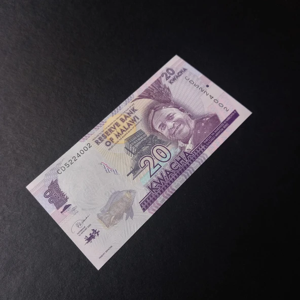 Escoines Koleksiyon 3996368f424728d26d 20 Kwacha malavi Çil eski yabancı kağıt para - Resim 3