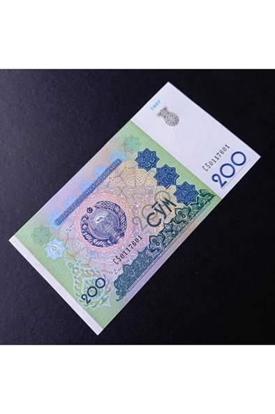 Escoines Koleksiyon 3996368f819367e612 1997 Özbekistan 200 Som ÇİL eski yabancı kağıt para - 4
