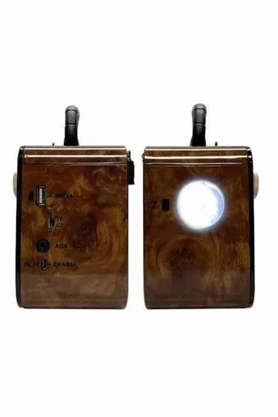 Nostaljik Radyo Bluetooth Bağlantılı Müzik Kutusu Ahşap - 4