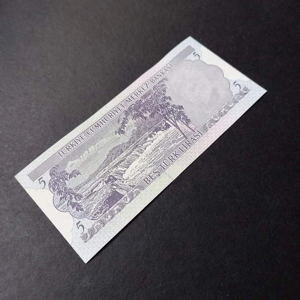 Escoines Koleksiyon 3996368f6c5cb7c3c2 6.Emisyon 5türk-lirası K65 serisi ÇİL eski kağıt para - Resim 4