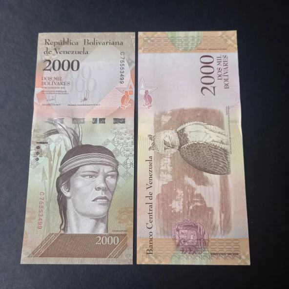 Escoines Koleksiyon 3996368f6c9f564da2 Venezuela 2000Bolivar Çil eski yabancı kağıt para ürün görseli 1