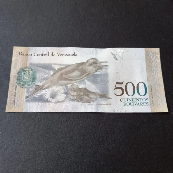 Escoines Koleksiyon 3996368f6b95895490 2017 Venezuela 500 Bolivar ÇİL kağıt para - Resim 3