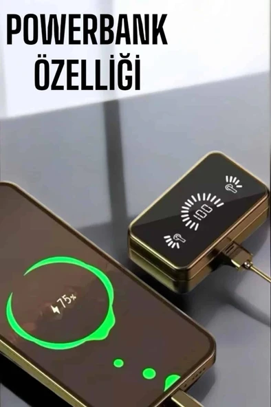 Aynalı Bluetooth Kulaklık Telefon Standlı Dijital Göstergeli - 3