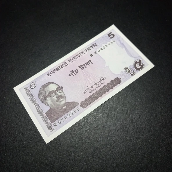 Escoines Koleksiyon 3996368f430837584f2022 Bangladeş 5 taka ÇİL kağıt para - Resim 4