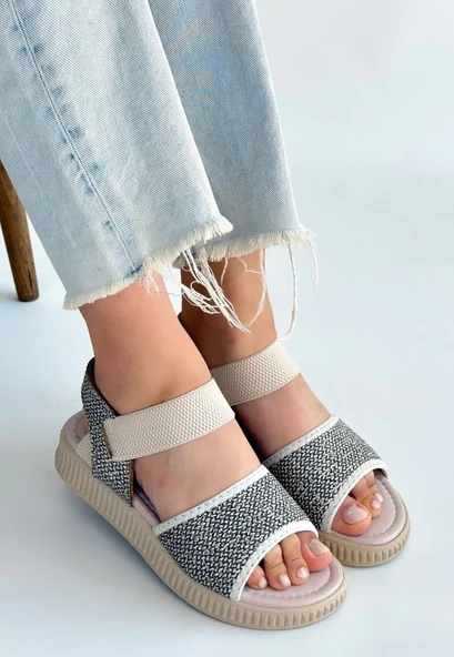 Jake Yeşil Hasır Cilt Sandalet - 2