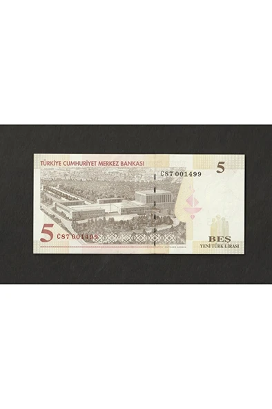 Escoines Koleksiyon 3996368f7f701a953e 8.emisyon YTL 5 yeni-türk-lirası ÇİL 001499 eski kağıt para - Resim 2