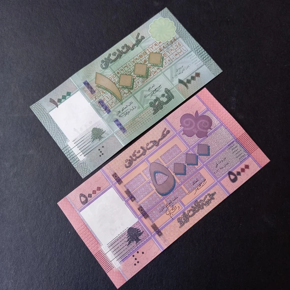Escoines Koleksiyon 3996368f817356cfdf Lübnan 1000 - 5000 livres takım Çil eski yabancı kağıt para - Resim 3