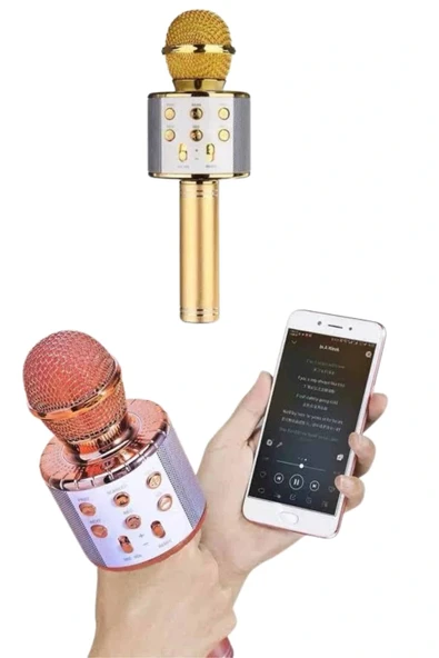 Bluetooth Hoparlör USB AUX SD Kart Kaoroke Mikrofon Uzun Pil Ömrü - 3