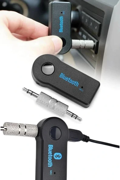 Tüm Cihazlara Uyumlu Bluetooth Aux Araç Kiti Siyah - 5