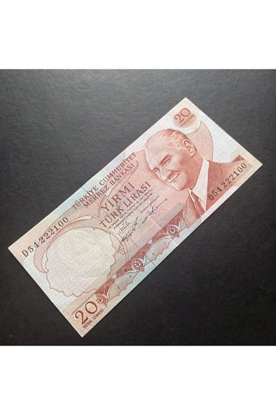 Escoines Koleksiyon 3996368f6c22913585 6.Emisyon 20Türk-Lirası ÇÇT güzel Numara eski kağıt para - Resim 4