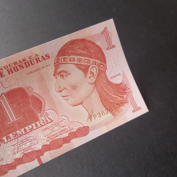 Escoines Koleksiyon 3996368f636e862ec2 Honduras 1 Lempira Çil eski yabancı kağıt para - Resim 2
