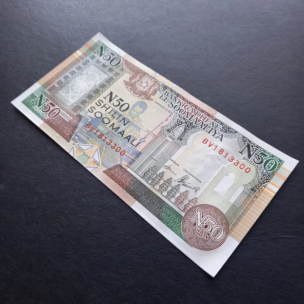 Escoines Koleksiyon 3996368f6377d6c1e3 1991 Somali 50 şilin ÇİL kağıt para - Resim 4
