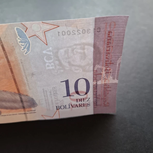 Escoines Koleksiyon 3996368f620ef58e31 2018 Venezuela 10Bolivar ÇİL kağıt para - 2