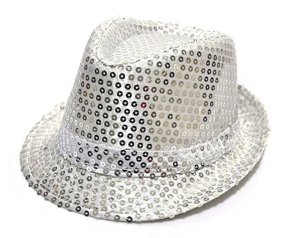 pilelistore Payetli Çocuk Şapkası Gümüş Renk