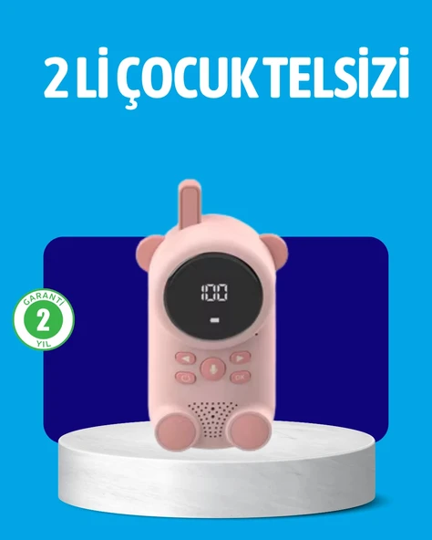USB Şarjlı Çocuk Telsizi – Renkli Ekran, VOX Modu, Kompakt Tasarım - 1