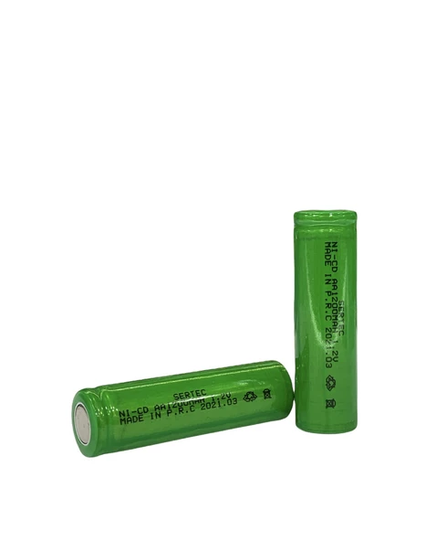 1.2V 1200 Mah - AA - Ni-Cd Şarjlı Pil - Başsız / Flat Head - 1