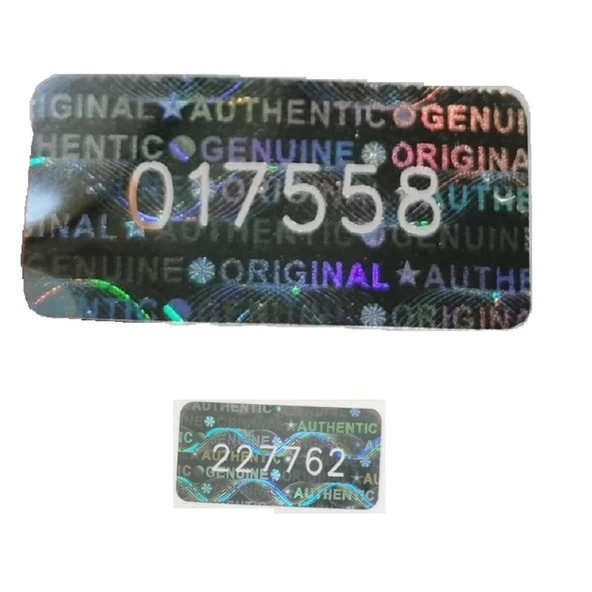 YATE10 1x2cm 105 Adet Gümüş Hologramlı Garanti Etiketi Seri Numaralı