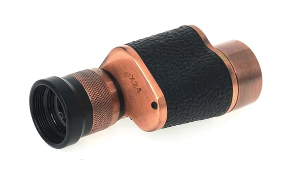 pilelistore 6X24 Baıgısh Askeri Tarzi Pirinç Ve Deri Kaplamalı Deri Çantalı Monocular Dürbün Princ - 3