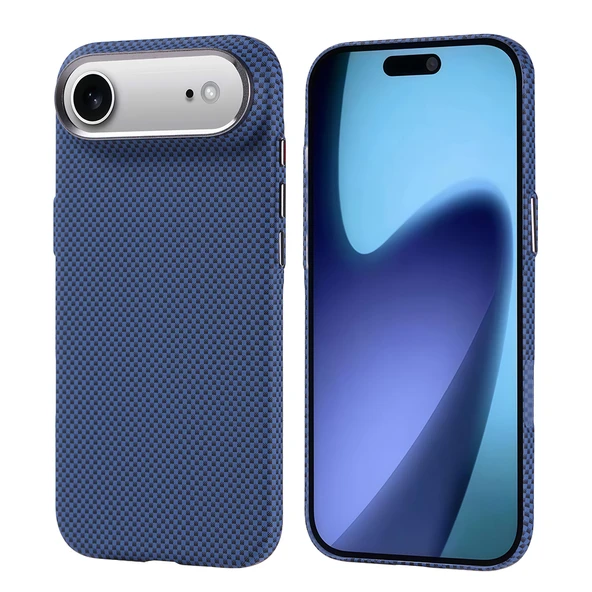 iPhone 17 Air Kılıf Kablosuz Şarj Özellikli Karbon Fiber Görünümlü Nekst Kapak - Resim 6