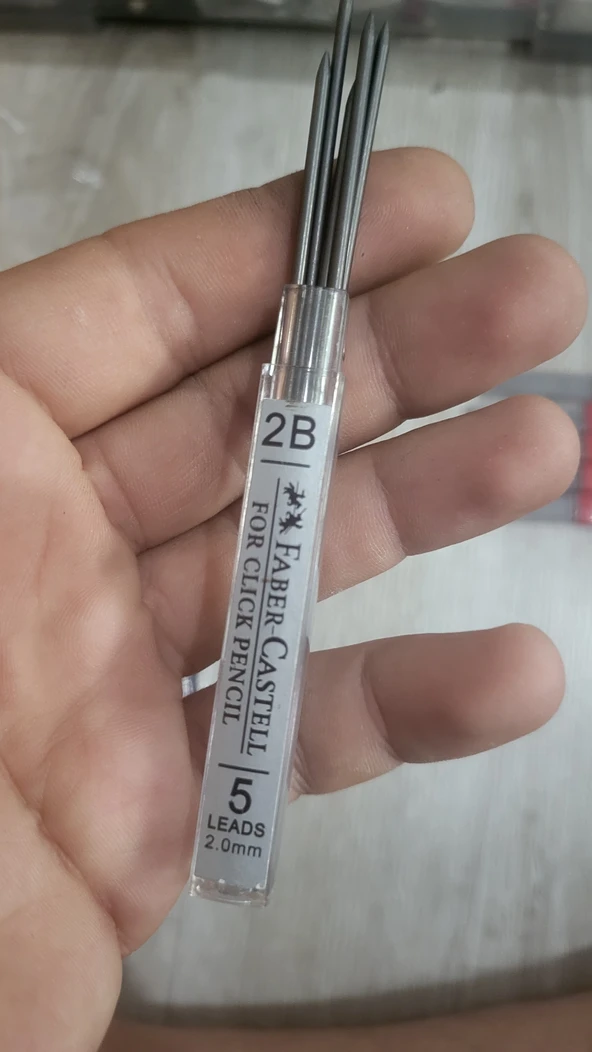 Faber-Castell Kalem Ucu 2.0 mm 1 Paket 2b Uç 2mm Siyah Sınav Kalemi - Resim 2