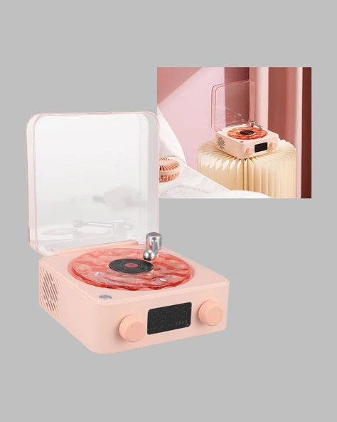 Retro Kristal Netliğinde Ses – Gece Işıklı Retro Bluetooth Hoparlör - 4