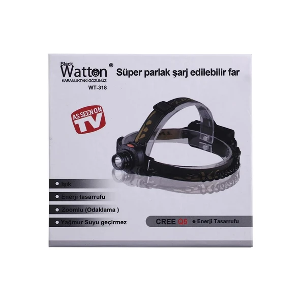 pilelistore Sensörlü Şarjlı Kafa Lambası Wt-318 - 3