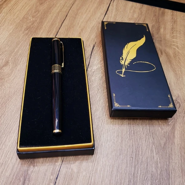 pilelistore Siyah Desenli Metal Kalem