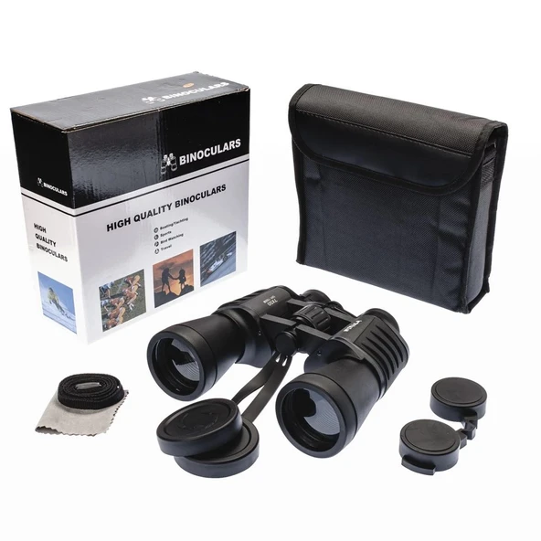 pilelistore 7X50 – Geniş Ön Mercekli Profesyonel El Dürbünü – 1000M/56M – Siyah V1