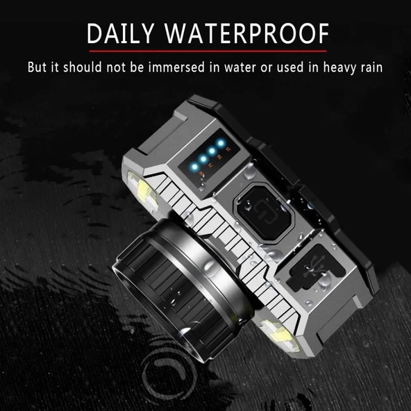 pilelistore PeakStar PS-010 800 Lümen Zoomlu Şarj Göstergeli Cob LED Usb'li Şarjlı Kafa Lambası - 3