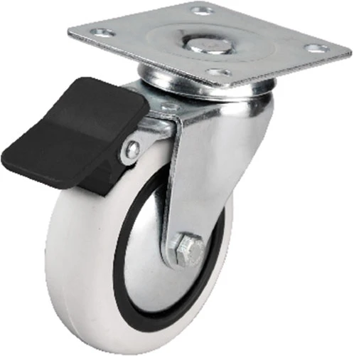 Hts 353 - 75x25 mm PVC Makaralı Tablalı Frenli Teker 4 Adet ürün görseli 1