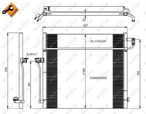 Mercedes Klima Radyatoru X166 12>15 W166 15>18 C292 15>19 - Nrf 350080 - Resim 1