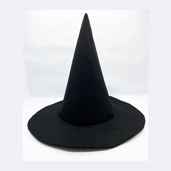 pilelistore Siyah Renk Keçe Cadı Şapkası 35x38 cm
