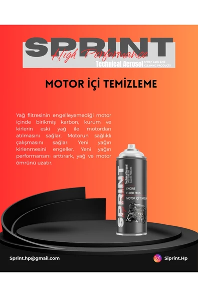 Motor İçi Temizleme 300 ML - Engine Flush - Sprint HP