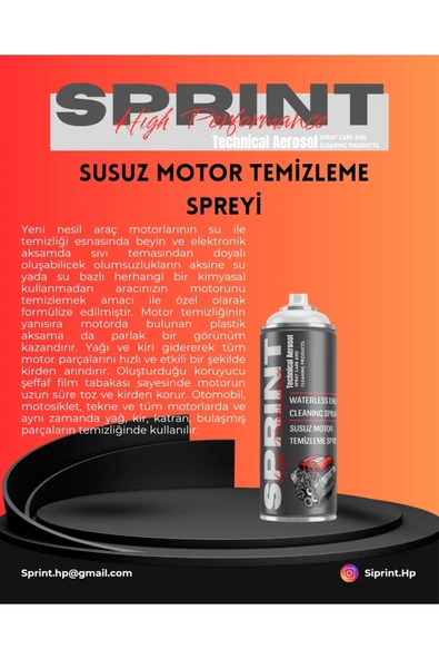 Susuz Motor Temizleme Spreyi 500ML Sprint HP