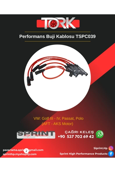 Silikon Buji Kablosu - Passat/Polo/Golf/Vento/Alhambra/Sharan - ATF-AKS-ADY-ATM