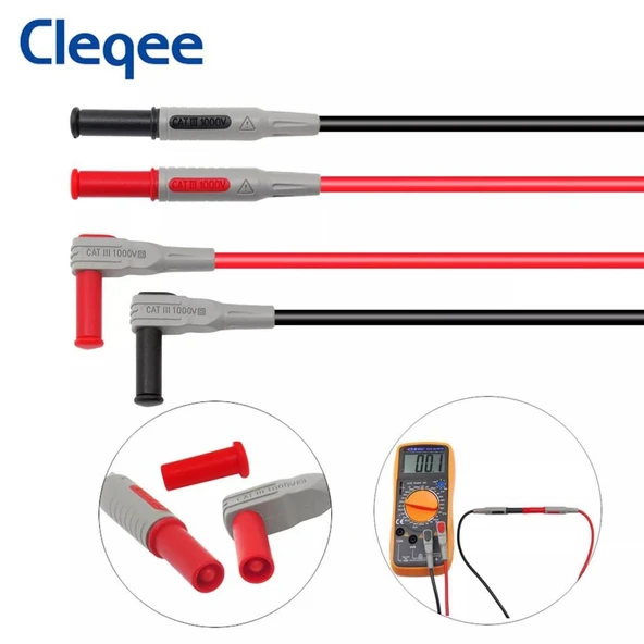 P1300D 18 parça  Çok Işlevli Değiştirilebilir Multimetre Probu Test ölçüm Kablo kiti - Resim 3