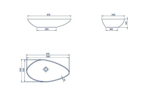 Turkuaz Olive Tezgahüstü Lavabo 61*36 cm - Resim 3