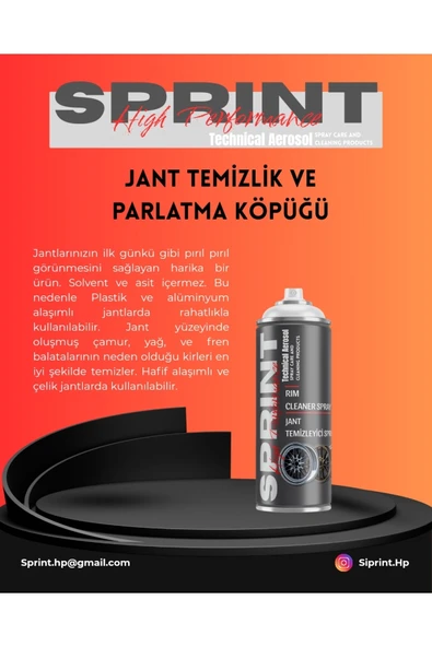 Jant Temizleme Köpük Sprey - 500 ML - Sprint HP