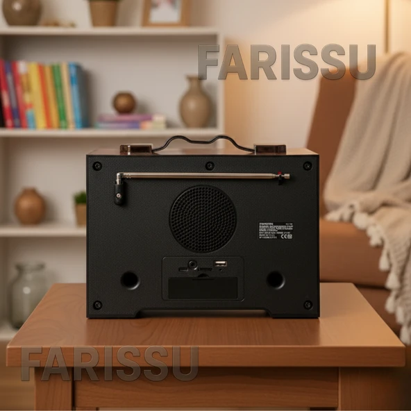 RT-733 Şömine Görünümlü Nostaljik Bluetoothlu Radyo - USB/TF/MP3 Destekli Şarjlı Müzik Kutusu - 4