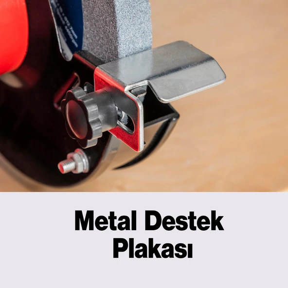 Elektrikli Bıçak Kesici Bileme Taş Motoru 200 mm Zımpara 600 W Rico Taşlama Metal Tezgah Üstü Çark - Resim 3