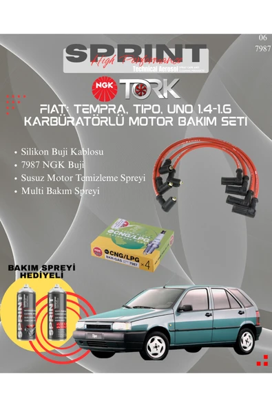 Fiat: Tempra, Tipo 1.4 1.6 Karbüratörlü Motor Buji Bakım Seti