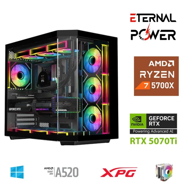 E.POWER RYZEN 7 5700X 32G DDR4 1TB M.2 RTX5070Ti A520 A750W